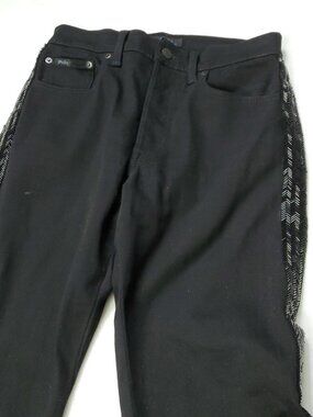Polo Ralph Lauren Pants Womens 26R Black  26x28  Embellished Side Ankle Zip